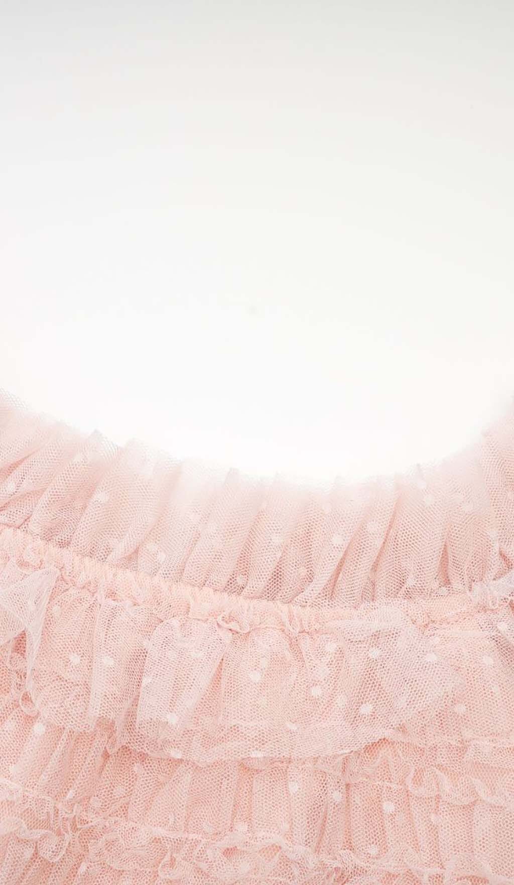 RUFFLE OFF SHOULDER TIERED MIDI DRESS IN PINK styleofcb 