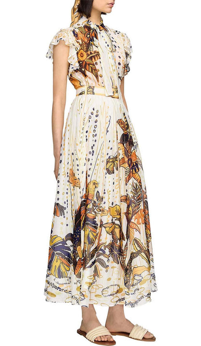 RUFFLE SLEEVE RELAXED MAXI DRESS DRESS STYLE OF CB 