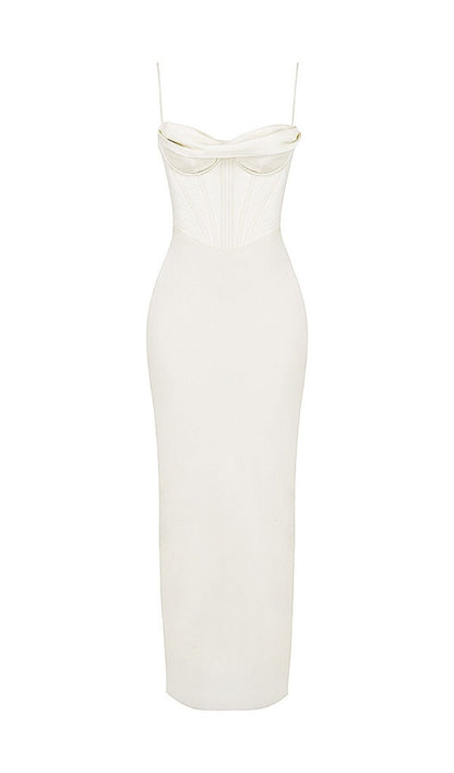 SATIN CORSET MAXI DRESS IN IVORY Dresses styleofcb 