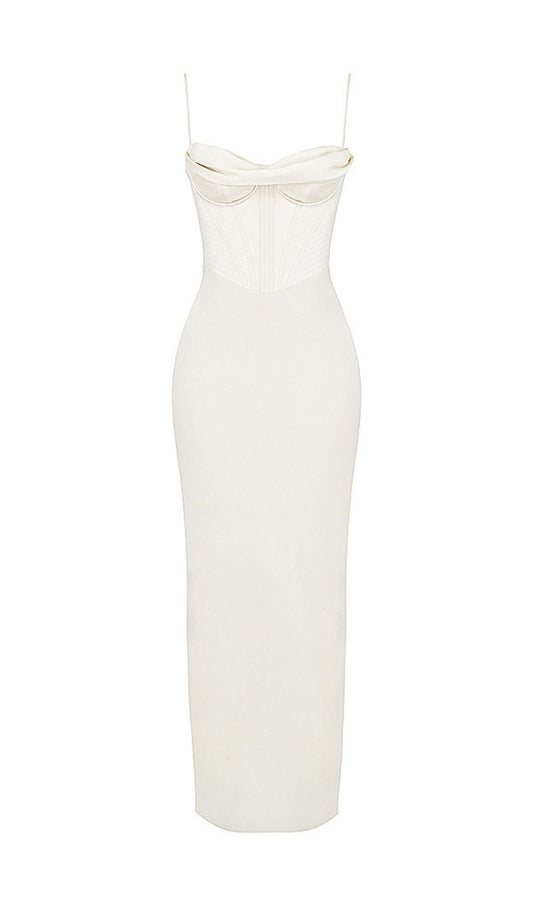 SATIN CORSET MAXI DRESS IN IVORY Dresses styleofcb 