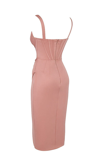 SATIN CORSET MIDI DRESS IN BLUSH Dresses styleofcb 