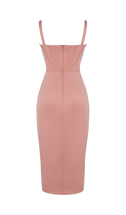 SATIN CORSET MIDI DRESS IN BLUSH Dresses styleofcb 