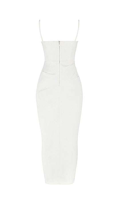 SATIN SLIT CORSET MAXI DRESS IN IVORY Dresses styleofcb 