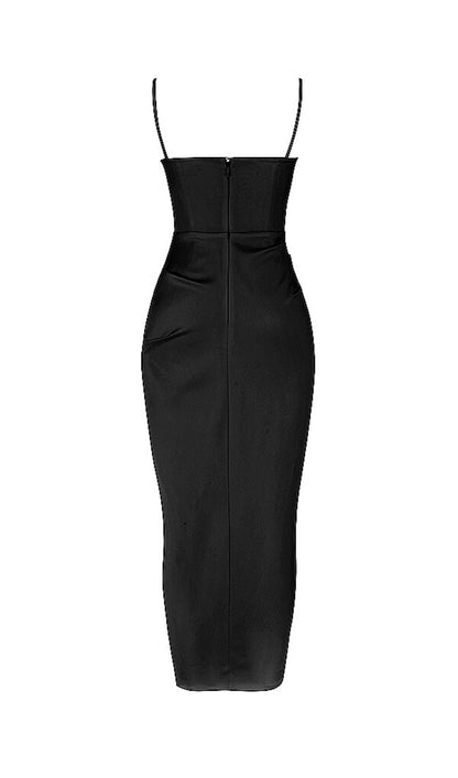 SATIN SLIT CORSET MAXI DRESS IN IVORY Dresses styleofcb 