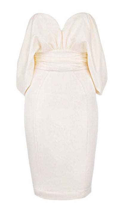 SATIN STRAPLESS DRESS IN IVORY Dresses styleofcb 