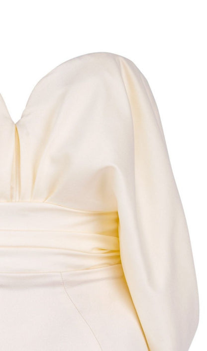 SATIN STRAPLESS DRESS IN IVORY Dresses styleofcb 