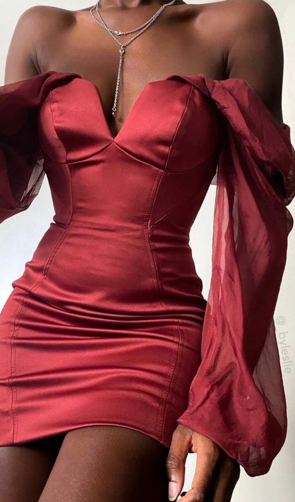 SATIN STRAPLESS MINI DRESS IN WINE RED Dresses styleofcb 