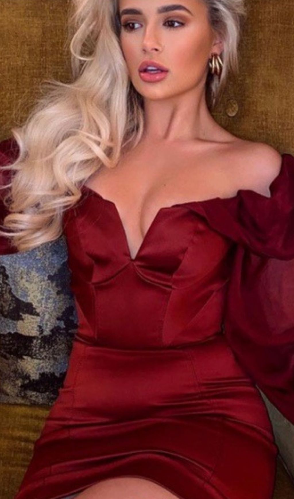 SATIN STRAPLESS MINI DRESS IN WINE RED Dresses styleofcb 