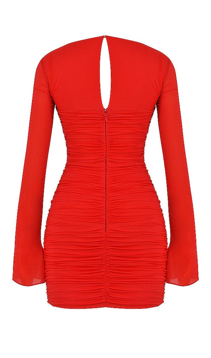 SCARLET CUTOUT MINI DRESS