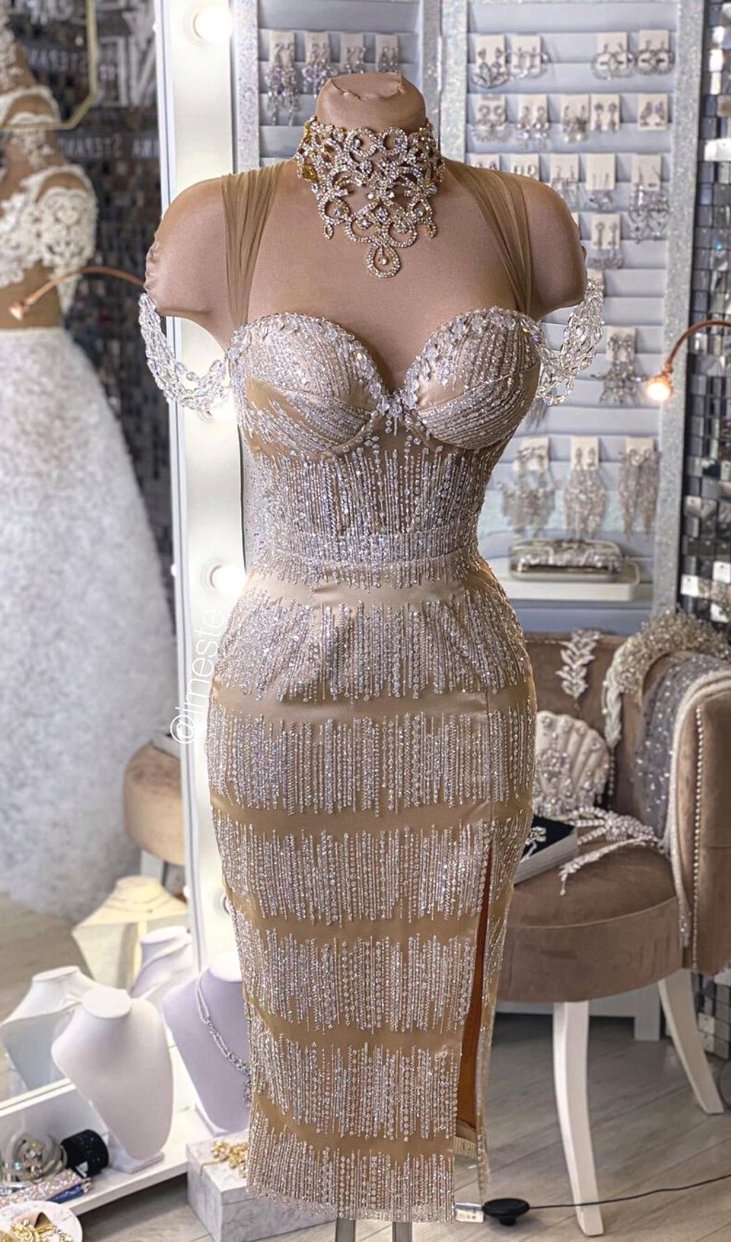 SEQUIN SLIPT MIDI DRESS Dresses styleofcb 