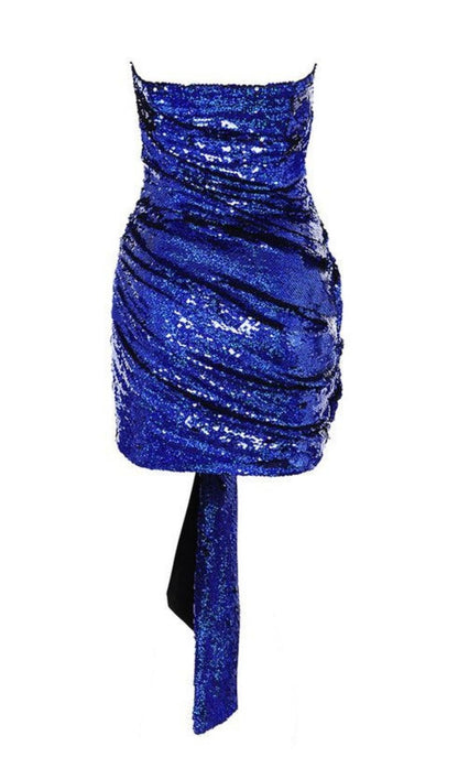 SEQUIN STRAPLESS MINI DRESS IN COBALT BLUE Dresses styleofcb 