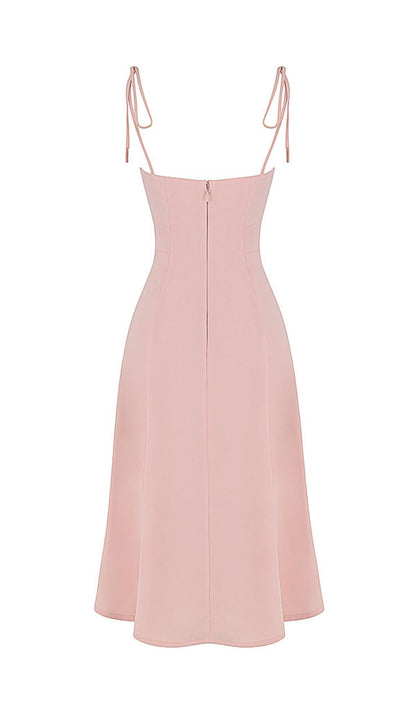 SLIPT MIDI SUN DRESS IN BLUSH PINK Dresses styleofcb 