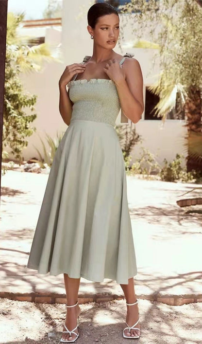 SLIT MIDI DRESS IN GREEN Dresses styleofcb 