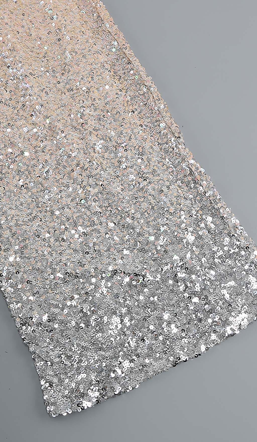SPAGHETTI STRAP SEQUIN MIDI DRESS IN OMBRE PINK DRESS STYLE OF CB 