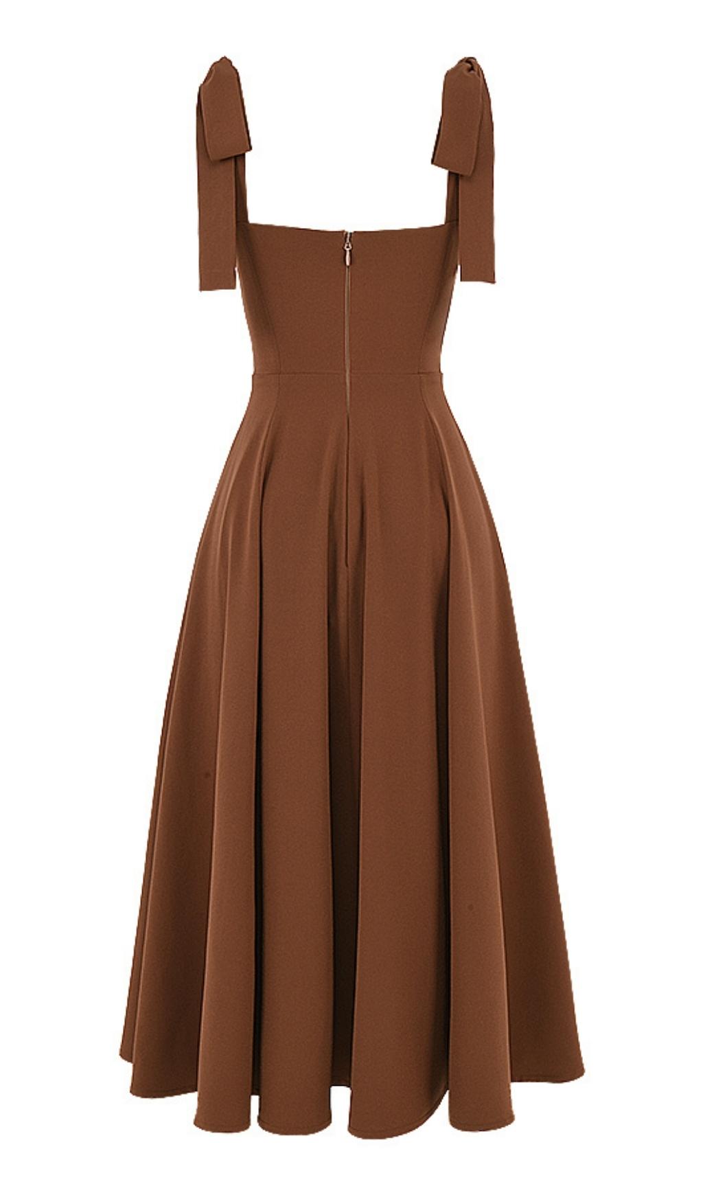 SPLIT MAXI DRESS IN BROWN Dresses styleofcb 