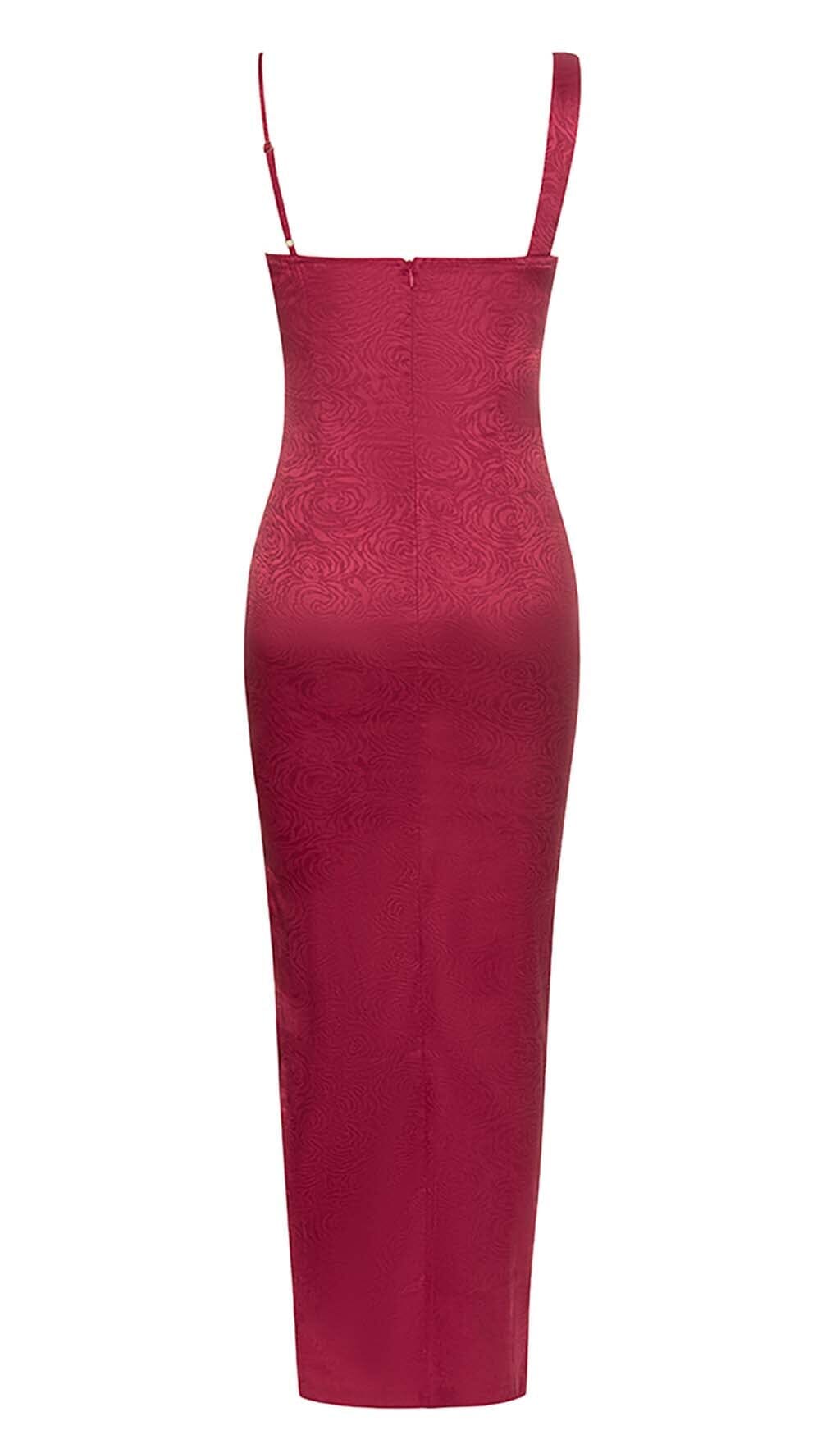 STRAP SATIN MAXI DRESS IN RUBY RED DRESS styleofcb 