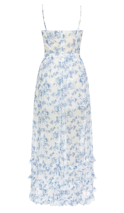 STRAPPY CORSET TIERED MAXI DRESS IN BLUE DRESS styleofcbdress 