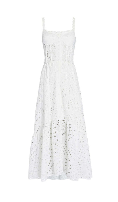 STRAPPY LACE MIDI DRESS IN WHITE DRESS styleofcb 