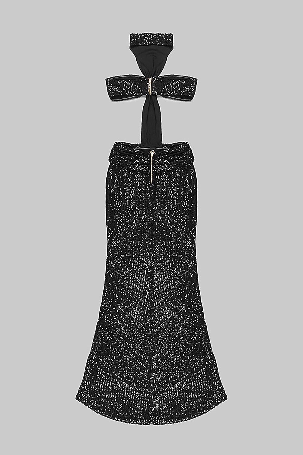 SHINY SEQUINS HALTER MAXI DRESS Sequins Dress Oh CICI 