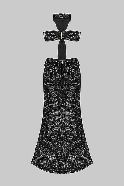 SHINY SEQUINS HALTER MAXI DRESS Sequins Dress Oh CICI 