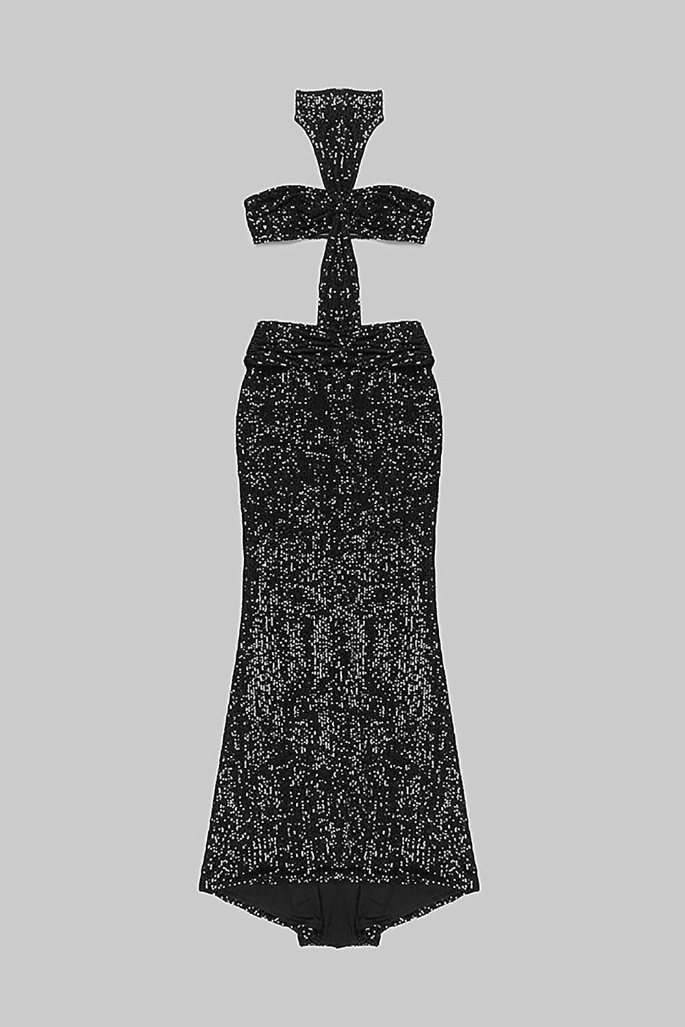 SHINY SEQUINS HALTER MAXI DRESS Sequins Dress Oh CICI 