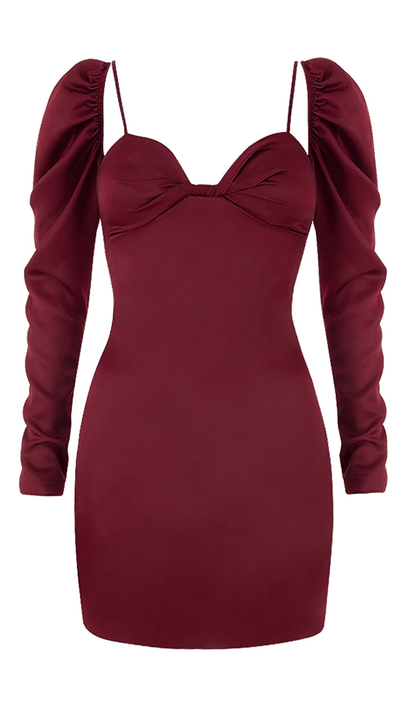 Square neck slim dress styleofcb RED XS 