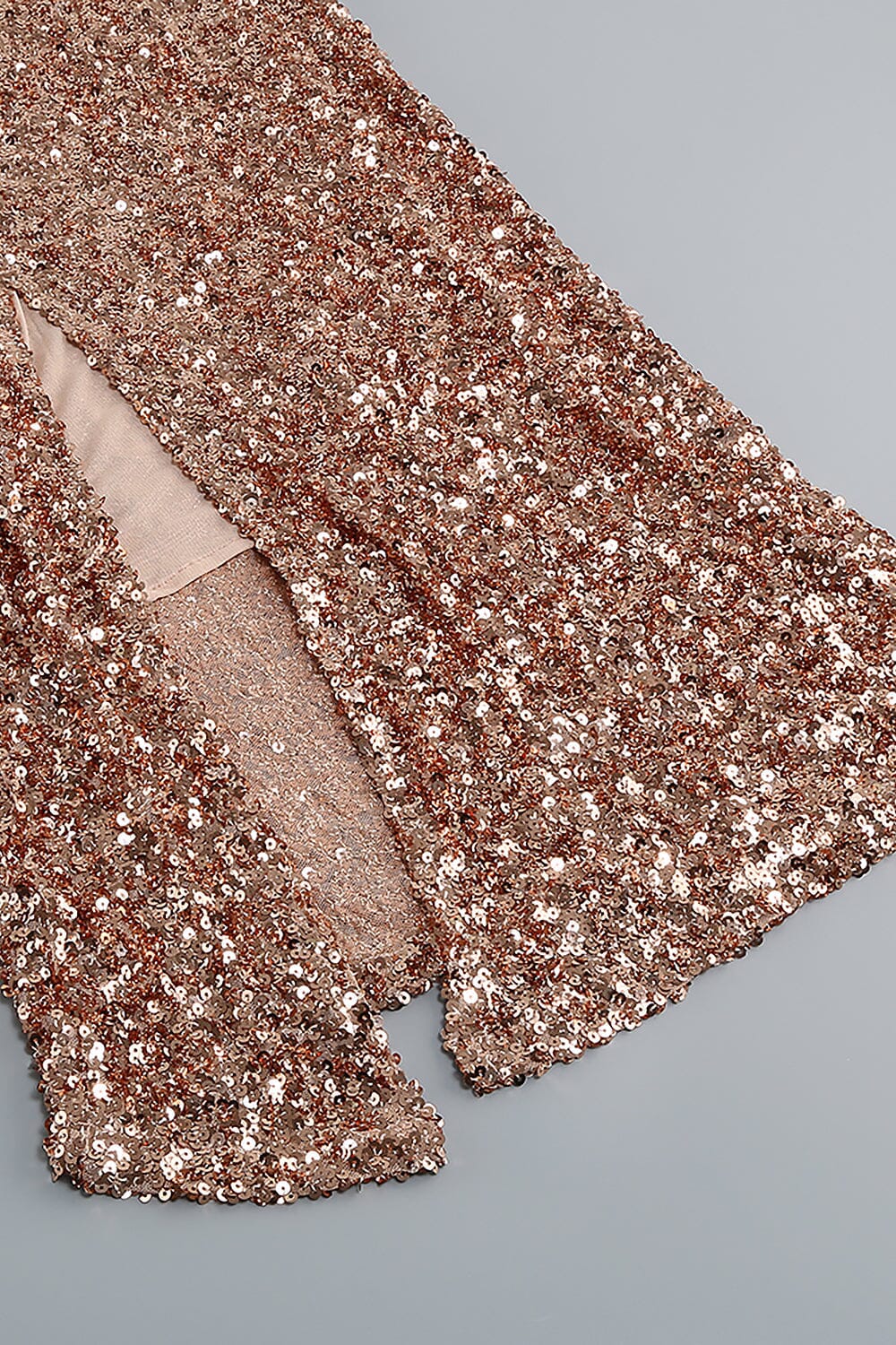 STRAPPY SEQUINS SLIT MIDI DRESS IN GOLD Sequins Dress styleofcb 