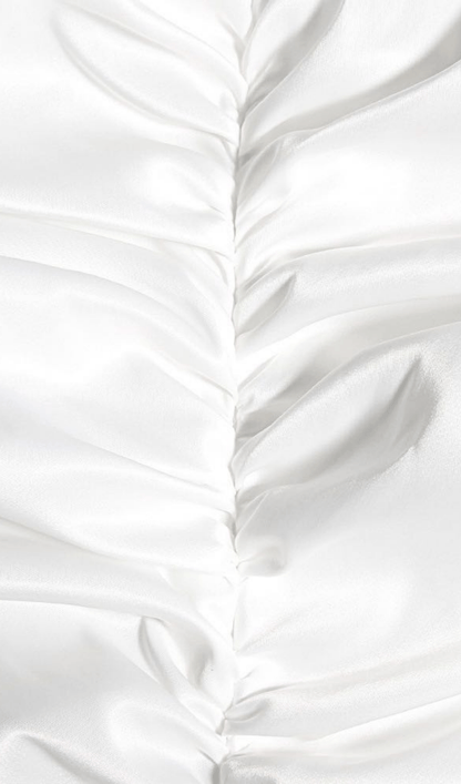 TUBE TOP PLEATED SKIRT IN IVORY