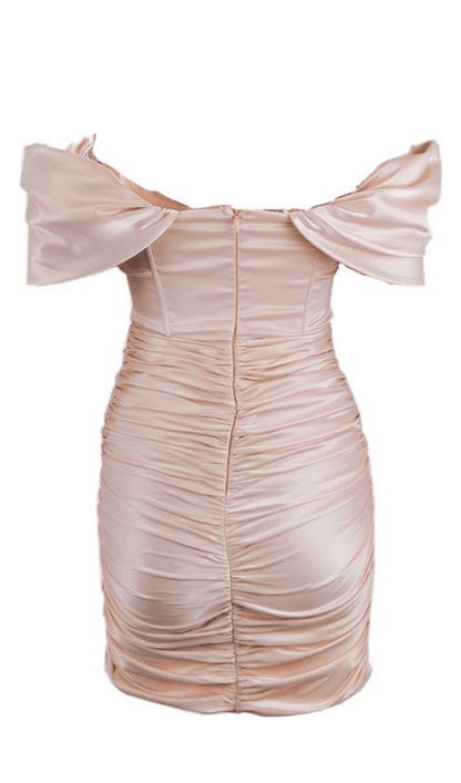 TUBE TOP PLEATED SKIRT IN PINK
