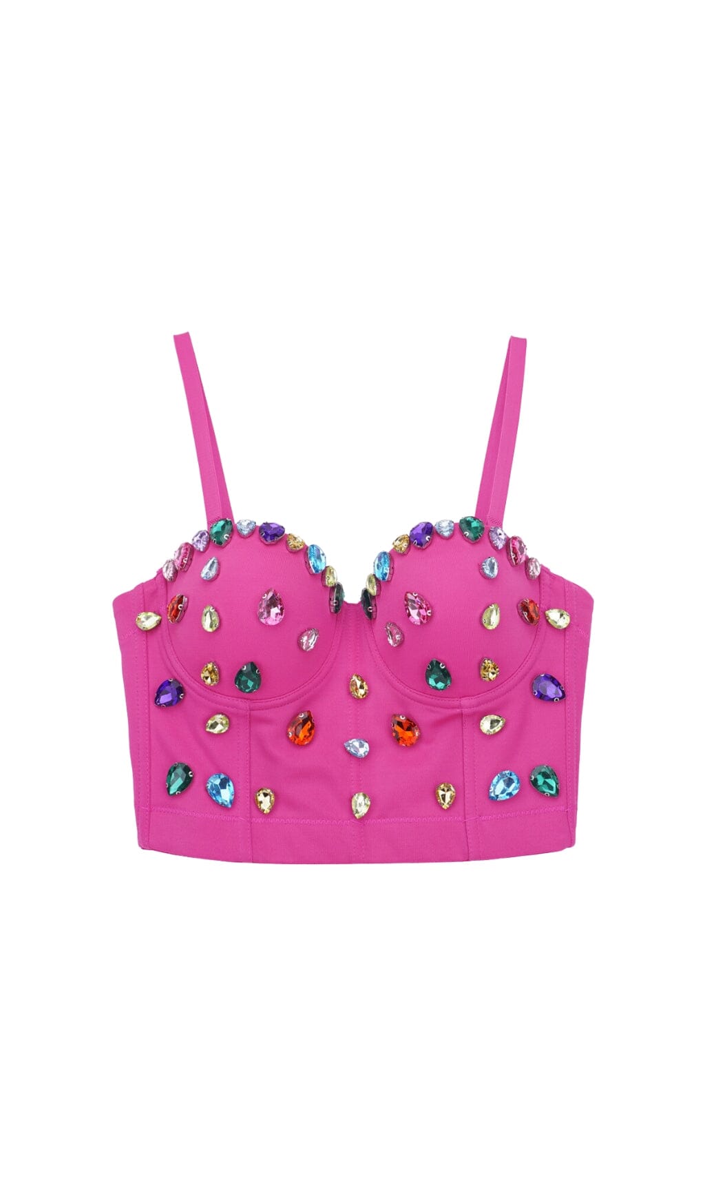 EMBELLISHED TOP IN HOT PINK