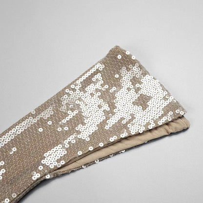 SEQUINED WITH LONG SLEEVES AND BACKLESS DRESS IN KHAKI styleofcb 