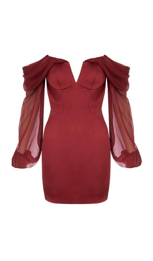 SATIN STRAPLESS MINI DRESS IN WINE RED Dresses styleofcb 